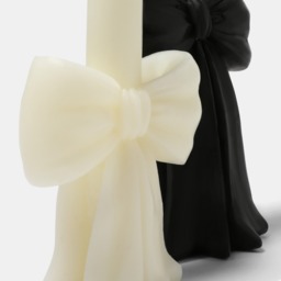 OHS 2 Pack Bow Candle - Black/White - thumbnail 5