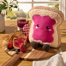 OHS Rosie The Jam Toast Cushion - Hot Pink/Natural - thumbnail 1