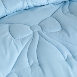OHS Diamond Bow Quilted Coverless 7.5 Tog Duvet Set, Blue - Double - thumbnail 4