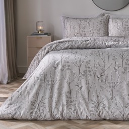 OHS Willow Branch Reversible Duvet Cover Set, Grey - Double - thumbnail 2