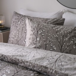 OHS Willow Branch Reversible Duvet Cover Set, Grey - Double - thumbnail 4