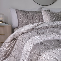 OHS Willow Branch Reversible Duvet Cover Set, Grey - Double - thumbnail 3