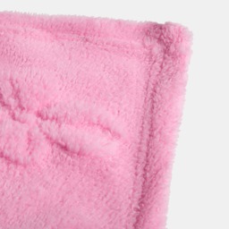 OHS Tufted Bow Teddy Fleece Throw, Blush - 125 x 150cm - thumbnail 4
