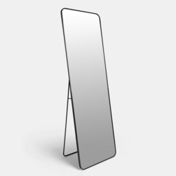 OHS Rounded Full Length Free Standing Mirror, Black - 160cm - thumbnail 2
