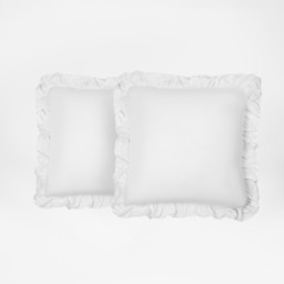 OHS Frill Cushion Cover, White - 45 x 45cm - thumbnail 3