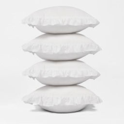 OHS Frill Cushion Cover, White - 45 x 45cm - thumbnail 5