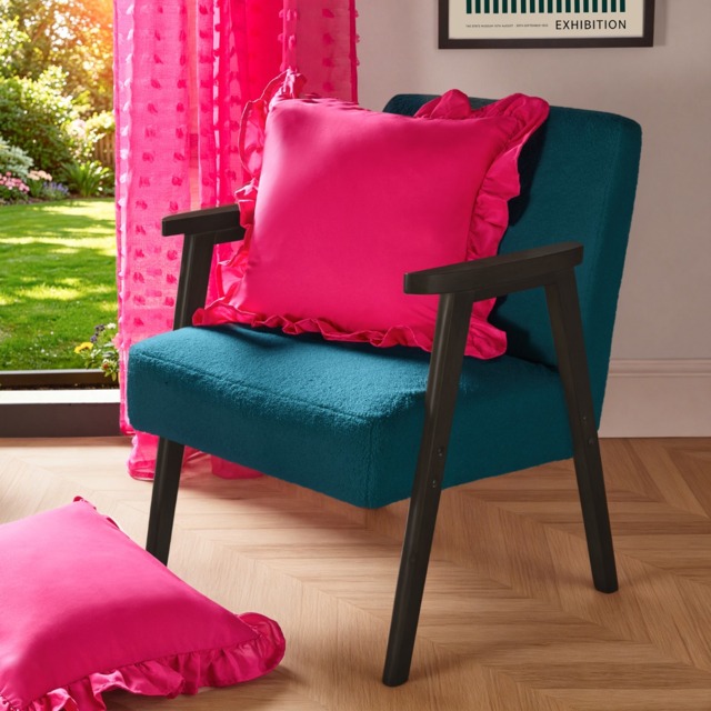OHS 4 Pack Frill Cushion Covers - Hot Pink - image 1