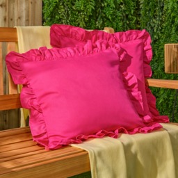 OHS 4 Pack Frill Cushion Covers - Hot Pink - thumbnail 4