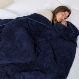 OHS Teddy Fleece Weighted Blanket, Navy - 10kg - thumbnail 3