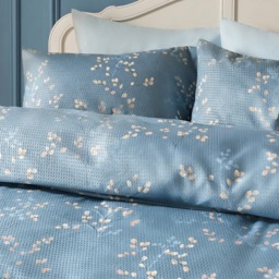OHS Embossed Willow Print Duvet Cover Set, Blue - King - thumbnail 2