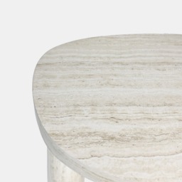 OHS 3-Legged Travertine Effect Side Table - Natural - thumbnail 4