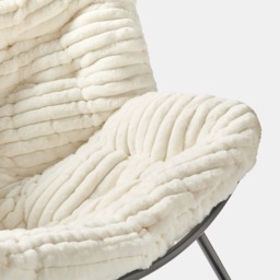 OHS Ribbed Faux Fur Rocking Chair - Cream - thumbnail 5