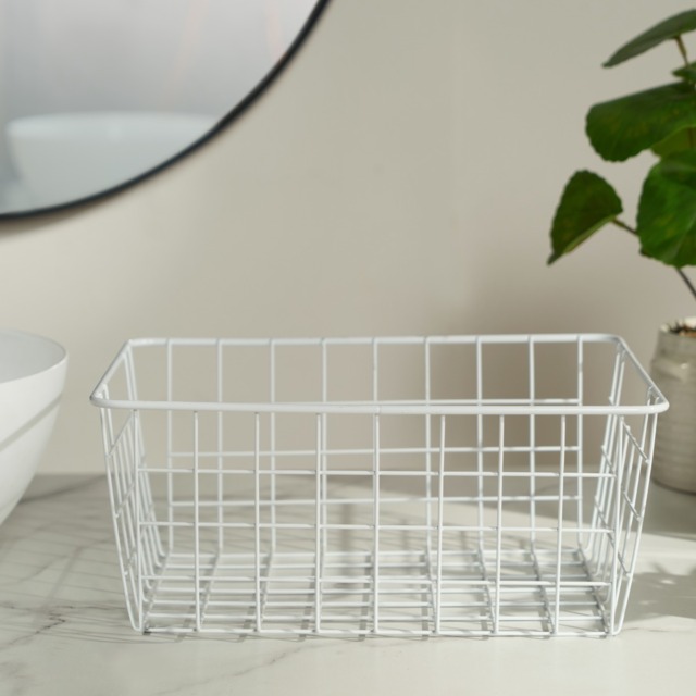 OHS Multipurpose Metal Wire Storage Basket - White - image 1