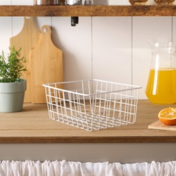 OHS Multipurpose Metal Wire Storage Basket - White - thumbnail 3
