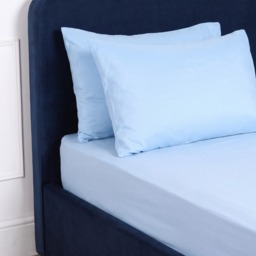 OHS Plain Dyed Fitted Sheet, Dusky Blue - King - thumbnail 1