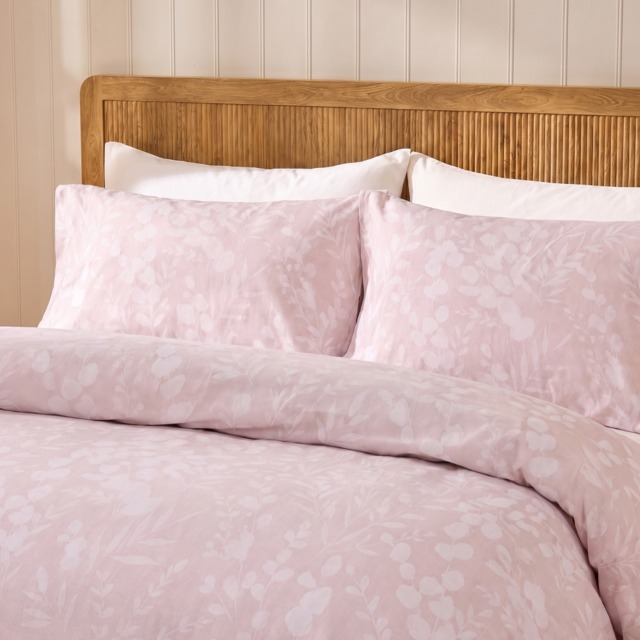 OHS Floral Print Brushed Cotton Flannelette Duvet Cover Set, Natural - Double - image 1