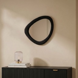 OHS Matte Velvet Irregular Mirror - Black