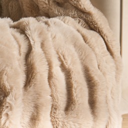 OHS Bubble Faux Fur Throw - Natural - thumbnail 2