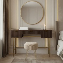 OHS Ribbed Dressing Table - Coffee - thumbnail 1
