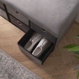 OHS Matte Velvet 6-Drawer Storage Chest - Charcoal - thumbnail 3