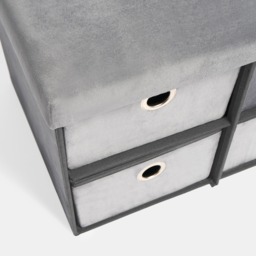 OHS Matte Velvet 6-Drawer Storage Chest - Charcoal - thumbnail 5