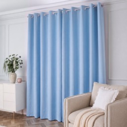OHS Eyelet Blackout Curtains - Dusky Blue - 66 x 54in - thumbnail 2