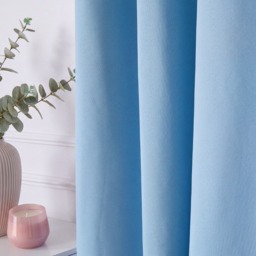 OHS Eyelet Blackout Curtains - Dusky Blue - 66 x 54in - thumbnail 4