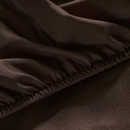 OHS Plain Dyed Deep Fitted Sheet, Coffee - Double - thumbnail 3