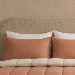 OHS Coverless 10.5 Tog Reversible Duvet Set, Stone/Toffee - King - thumbnail 2