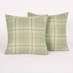 OHS Woven Check Cushion Covers - Sage - thumbnail 2