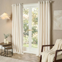 OHS Embossed Bow Curtains, Ivory - 66X90in - thumbnail 2