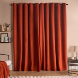 OHS Bouclé Eyelet Blackout Curtains, Rust - 90 x 90in - thumbnail 3