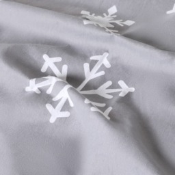 OHS Snowflake Print Brushed Cotton Flannelette Duvet Cover Set, Grey - Double - thumbnail 3