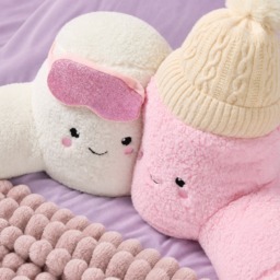 OHS Cotton & Candy The Winter Marshmallow Cuddle Cushion - Pink/White - thumbnail 2