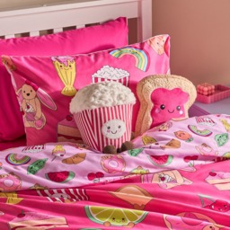 OHS Sweetie Pies Print Duvet Cover Set, Magenta - Single - thumbnail 2
