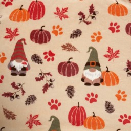 OHS Autumn Paw Print Sherpa Reverse Throw - Natural - thumbnail 4