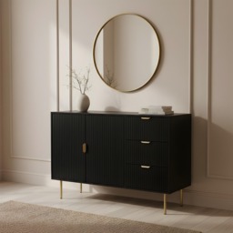 OHS Ribbed Sideboard - Black - thumbnail 2