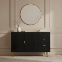 OHS Ribbed Sideboard - Black