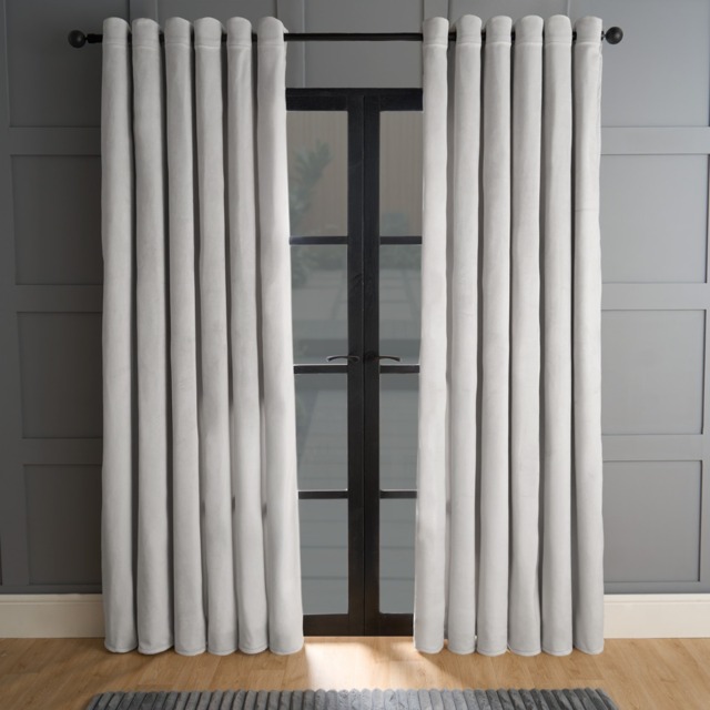 "OHS Thermal Velvet Curtains, Silver - 66 x 90""" - image 1