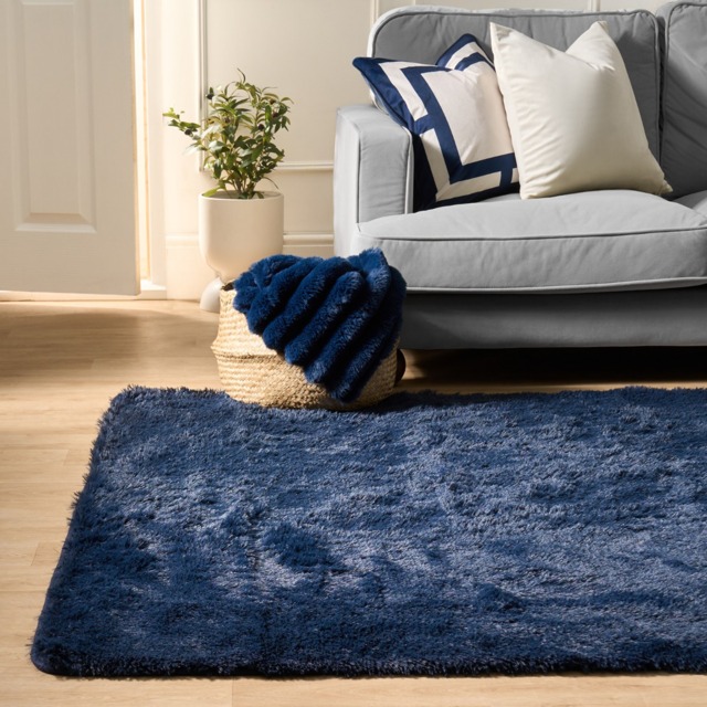 OHS Fluffy Rug, Navy - 160 x 230cm - image 1