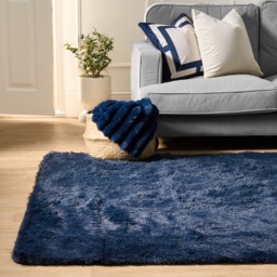 OHS Fluffy Rug, Navy - 160 x 230cm - thumbnail 1
