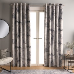 OHS Marble Print Eyelet Blackout Curtains, Grey - 66 x 72in - thumbnail 1