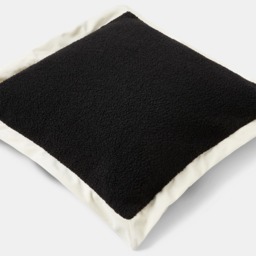OHS Oxford Edge Boucle Cushion Covers, Black/Cream - 45 x 45cm - thumbnail 4