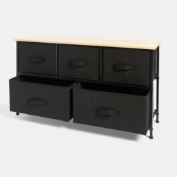 OHS Brooklyn Fabric 5 Drawer Chest - Black - thumbnail 5