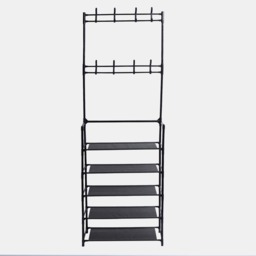 OHS 16 Hook Garment Rack with Shelving - Black - thumbnail 3