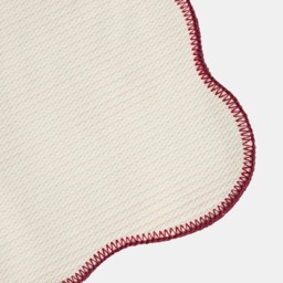 OHS Scallop Edge Tufted Bath Mat - Blue/Burgundy - thumbnail 4