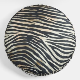 OHS Indoor/Outdoor Zebra Print Round Filled Cushion - Monochrome - thumbnail 4
