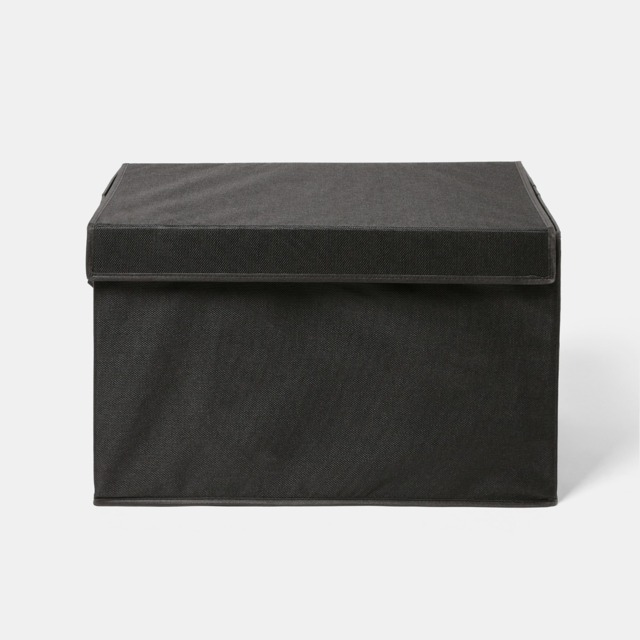 OHS Large Collapsible Storage Box With Lid - Black - image 1