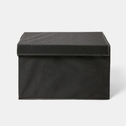 OHS Large Collapsible Storage Box With Lid - Black