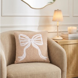 OHS Tufted Bow Cushion - Natural - thumbnail 1